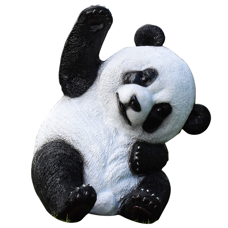 户外草坪仿真熊猫雕塑摆设中式风格别墅院子动物园林景观装饰摆件