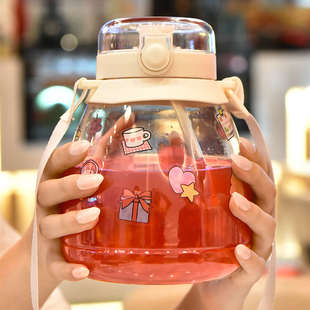 喝水提醒水杯杯子太空吨吨桶吨吨杯刻度便携夏季女外带大容量杯子