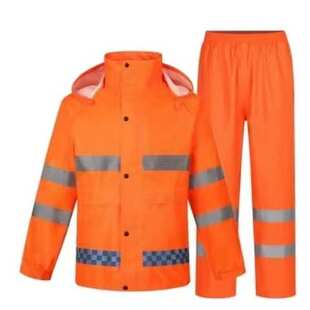 执勤反光雨衣雨裤套装新式交通安全服分体式男防水反光骑行荧光黄