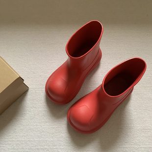 女穿新款 款 雨鞋 防滑2024款 防水雨靴女网红短靴可爱户外 小丑厚底鞋