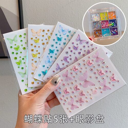 新款蝴蝶结儿童脸贴舞台妆演唱会