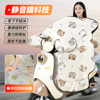 冬季新款电动车挡风被防风防大雨