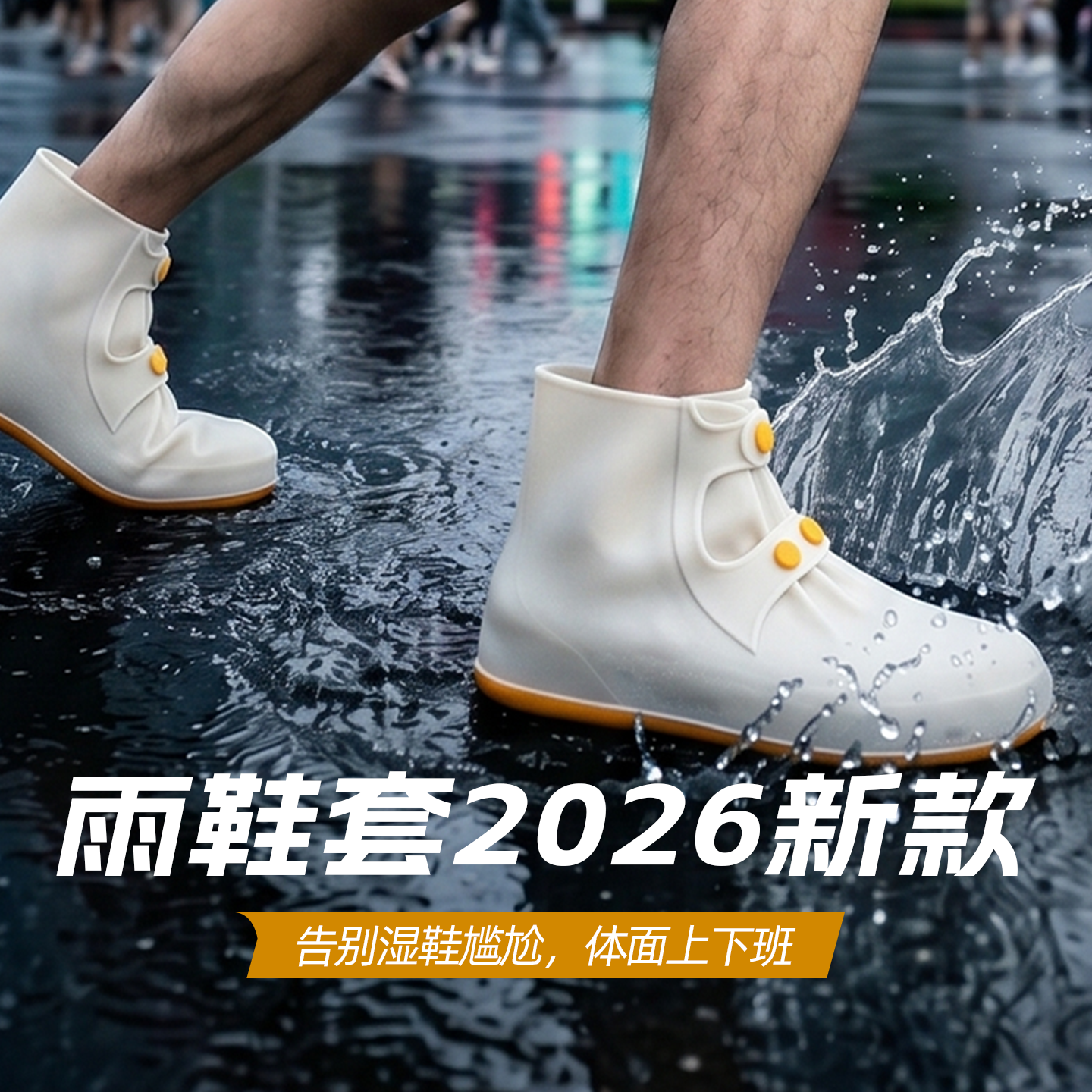 雨鞋套2026新款成人鞋套下雨天防水防滑加厚耐磨反复使用男士女士