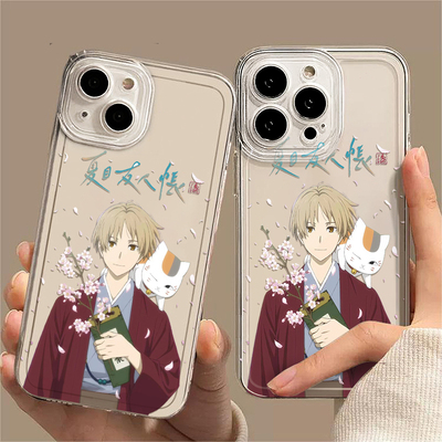 夏目友人帐适用苹果16promax手机壳新款iPhone14套ipone15猫咪老师13mini动漫12pro日系xsmax贵志8plus7p周边