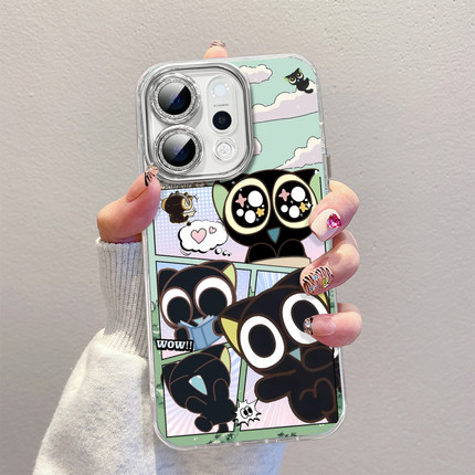 罗小黑适用opporeno14手机壳新款reno13pro套10小众可爱reon9por+个性8/7高级感6ultra5男女款OPPO K12xk11a