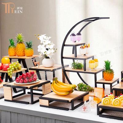中式木质自助餐甜品台摆件展示架蛋糕点心架子冷餐会茶歇摆台套装