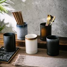 厨房日式陶瓷筷子筒沥水筷子架刀具收纳架餐厅餐具笼桶筷篓置物架