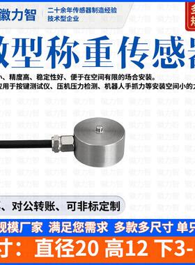 徽力智LZ-WXM20微型称重传感器纽扣式膜盒荷重检测压力按键测试