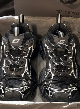 巴黎3xl黑色老爹鞋男女莆田厚底增高鞋子2025新款冬季休闲运动鞋