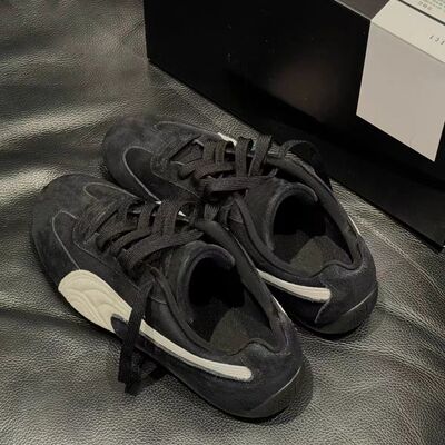 朴彩英同款正品黑色德训鞋赛车鞋