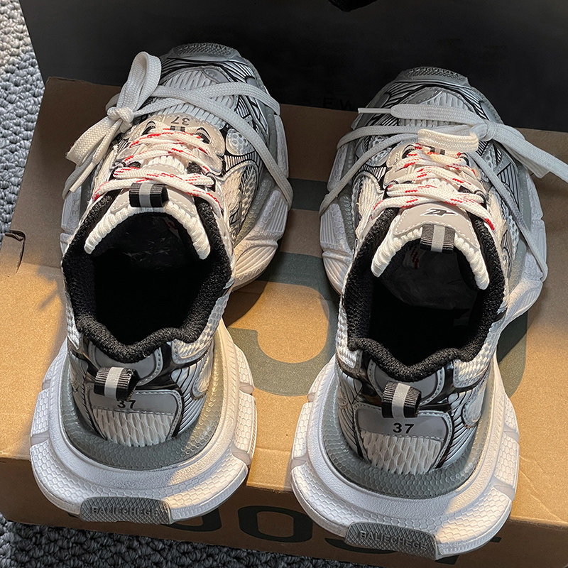 复古做旧巴黎3xl老爹鞋白灰男女2026新款春季情侣百搭运动休闲鞋,流行男鞋,老爹鞋,淘宝优惠券,粉丝福利购,淘宝优惠卷