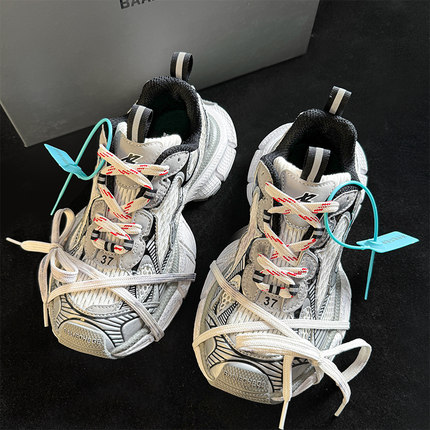 巴黎3xl老爹鞋白灰男女复古做旧2025新款冬季百搭情侣运动休闲鞋