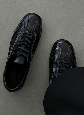 cleanfit风德比鞋高级黑色训练鞋2025新款百搭休闲极简复古鞋子男