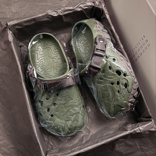 休闲包头拖凉鞋 厚底男女情侣2025户外防滑夏季 坦克洞洞鞋 官方正品