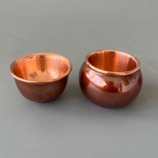 紫铜杯子 红铜杯子饮茶杯铜茶杯手工 茶具饮茶 家用铜杯纯铜杯子