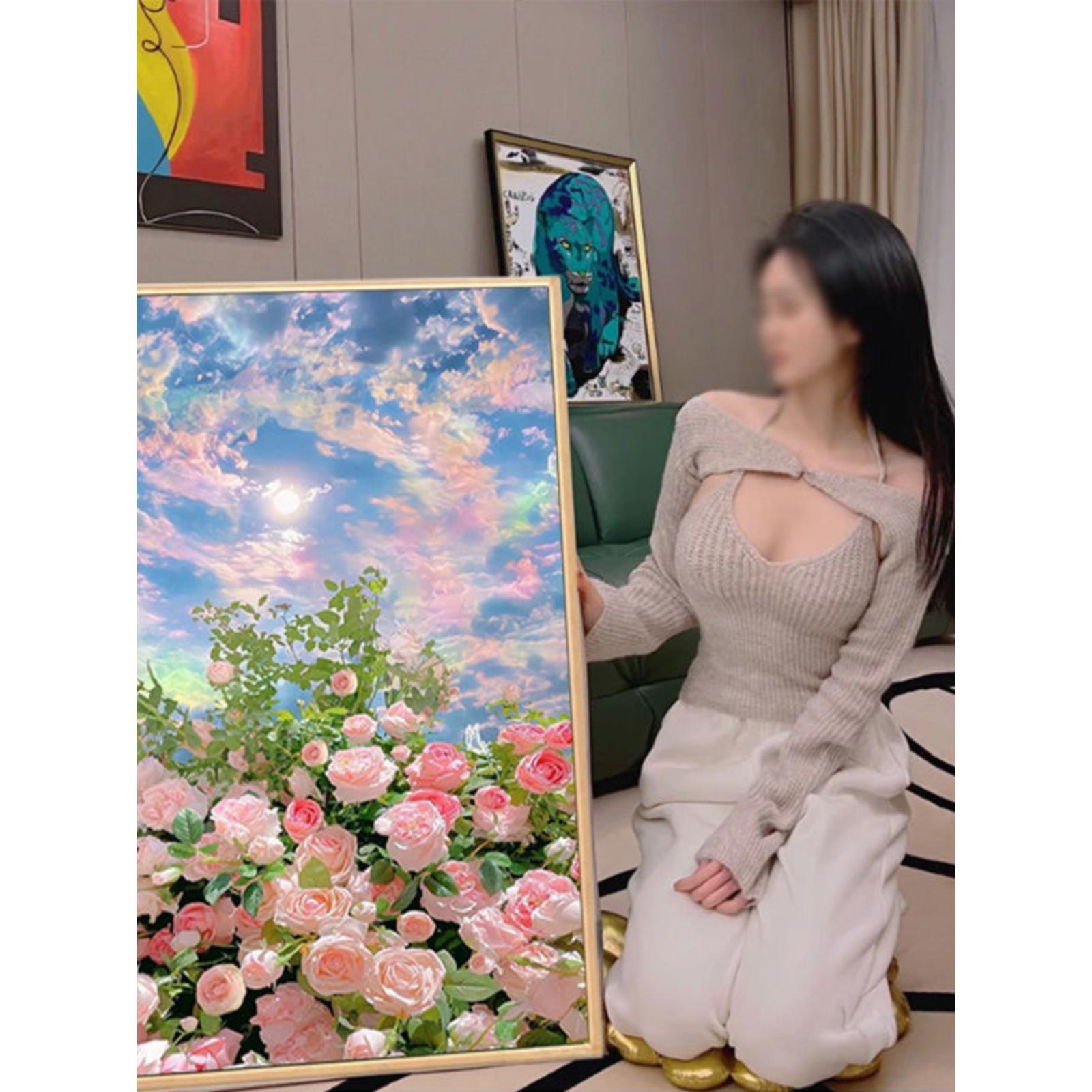 2025新款钻石画玫瑰满钻高难度女孩子手工diy砖石贴画十字绣客厅