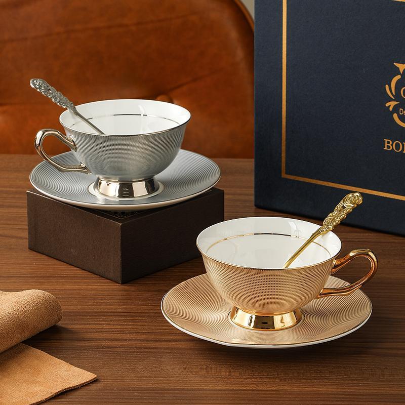 欧式咖啡杯高级感轻奢骨瓷杯碟高档情侣对杯精致奢华陶瓷杯子套装