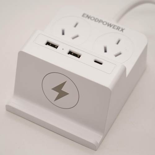 出美亚的ENODPOWERX 带USB充电功能的6合1插线板插排2米手机支架