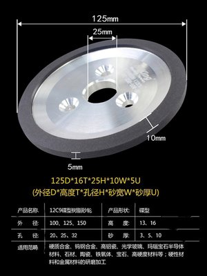 合金金刚石树脂碟形砂轮金属模具打磨抛光三孔油轮电镀沙轮磨钨钢