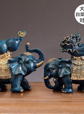 泰国摆设大象树脂招财象客厅电视柜玄关家居工艺品装饰品摆件对象