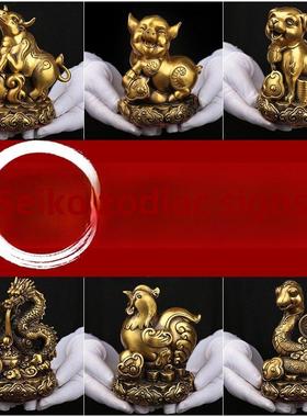 全套铜生肖饰品，铜狗、鼠、牛、虎、兔、龙、蛇、马、羊、猴、鸡
