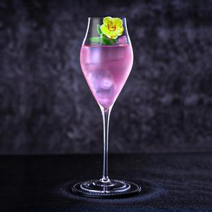 酒吧灵魂水晶BSCK606手工线 线条320ml高脚鸡尾酒香槟红酒起泡酒