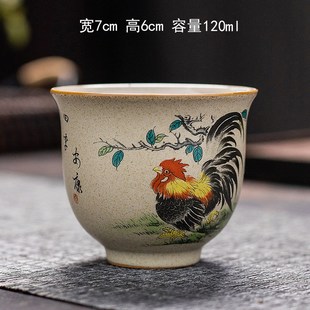 粗陶鸡缸c杯德化羊脂玉杯陶瓷杯茶杯品茗杯主人杯个功夫茶具喝茶