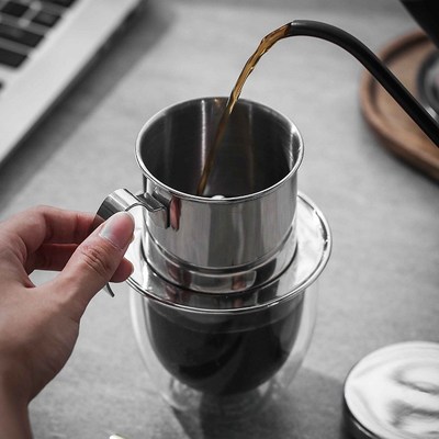 过滤杯304不锈钢越南咖啡壶滴壶C越式滴漏咖啡壶家用冲泡壶越南壶