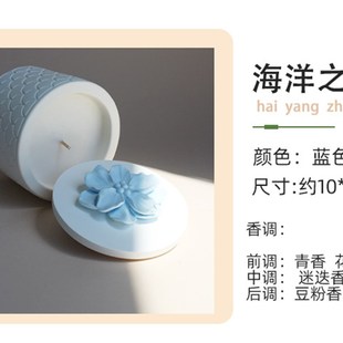 r饰大豆蜡香薰伴手礼无烟手工香薰蜡烛代发 室内创意石膏杯植物装