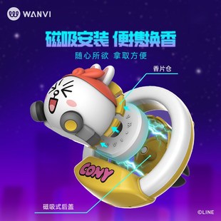line汽车氛围灯出风口u车载香薰中控台拾音节奏灯发光摆件公仔