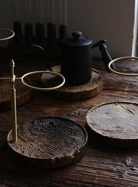 不凡木逸覆古工业风黄铜咖啡手冲壶支架滤杯架户外家用V60滤杯架