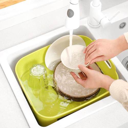 家之物语韩国进口厨房洗菜沥水篮水果蔬菜蓝水槽漏盆大号洗碗盆