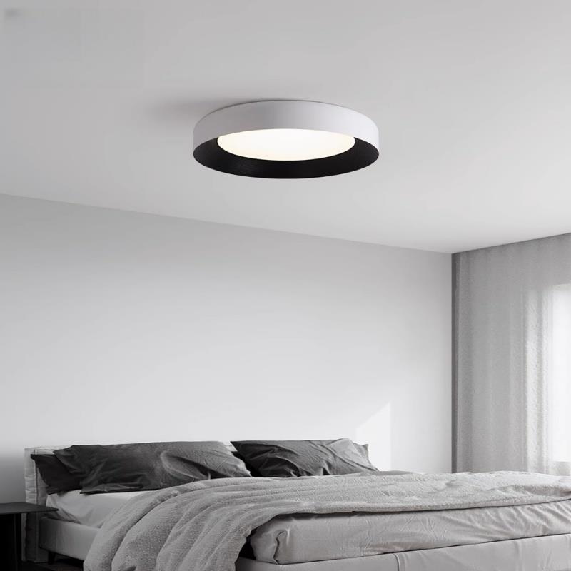 意式极简设计师款卧室吸顶灯现代简约圆形全光谱护眼主卧书房间灯