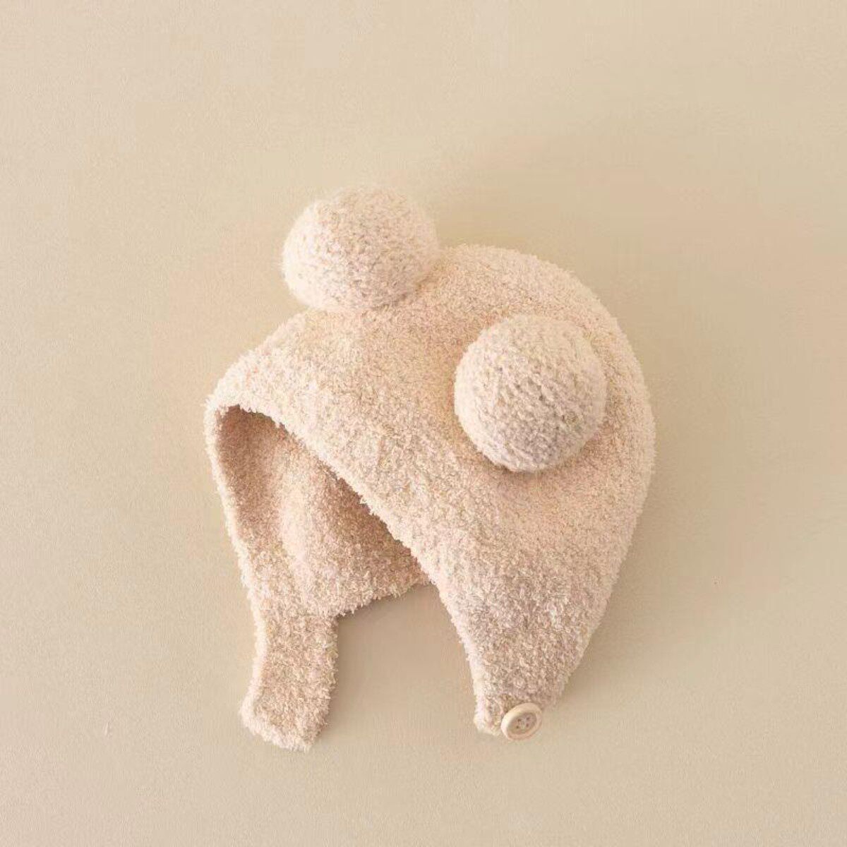 婴儿秋冬针织毛绒护耳保暖帽