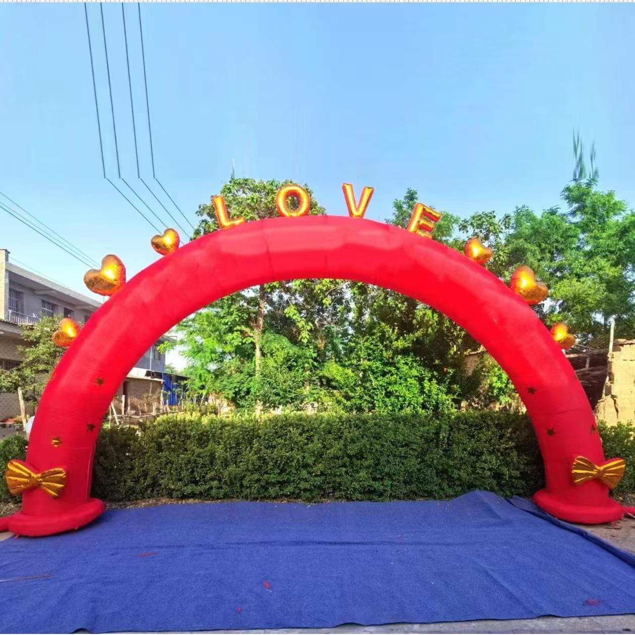 新款婚庆充气拱门婚礼庆典彩虹门开业广告活动结婚气莫包邮