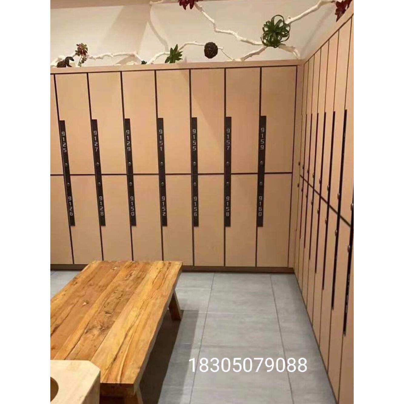 实木更衣柜浴室浴场洗浴中心桑拿汗蒸健身房电子密码锁防水储物柜