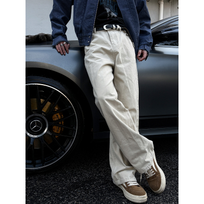 水洗百搭基础款工装休闲长裤潮