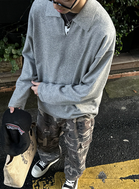 MANCHER Old Money Wind老钱风V领套头毛衣男秋冬基础款打底衫潮