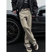 2.0升级版 肌理面料纯色工装 裤 MANCHER 男潮牌宽松水洗微喇长裤 潮