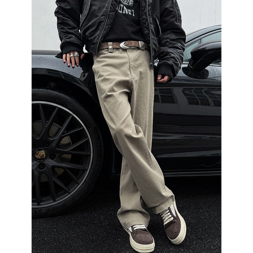 纯色工装裤男潮牌宽松长裤