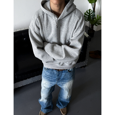 500G重磅解构分割连帽卫衣男