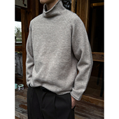 MANCHER 560G色纺纱线14支5针高领毛衣男女宽松保暖软糯打底衫 潮