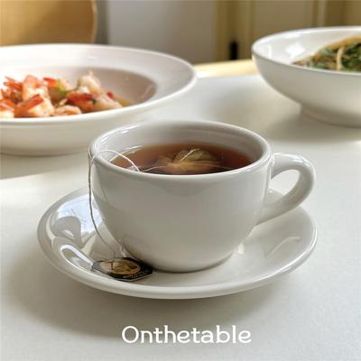 On the table -  乳白系列乳白陶瓷咖啡杯碟 下午茶杯碟套装220ml