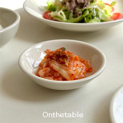 On the table - 乳白系列釉下彩陶瓷酱料碟小菜碟火锅蘸料碟4.7寸