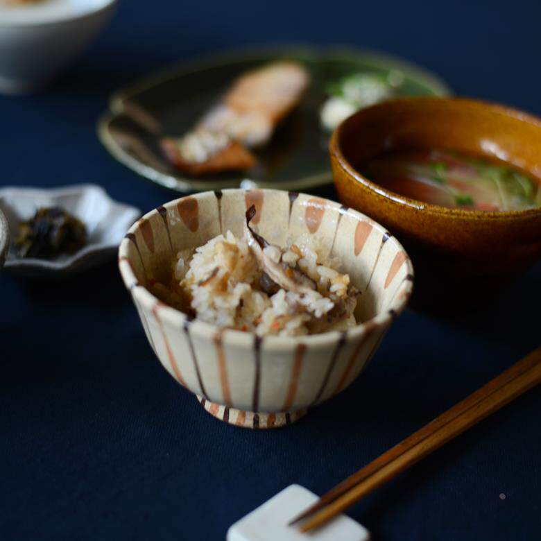 日本制进口Studio M'和风日式彩十草纹饭碗汤碗粗陶拉面碗粥碗钵