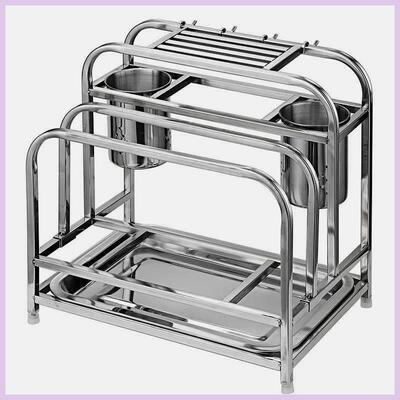 304不锈钢刀架菜板架一体筷子筒刀座具收纳架子多功能厨房置物架