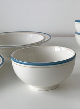 On the table - 5寸蓝色边边釉下彩陶瓷饭碗 家用碗 米饭碗 400ml