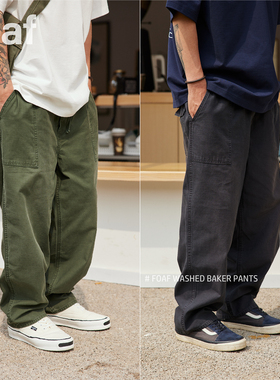 FOAF WASHED BAKER PANTS 春季宽松日系水洗工装休闲裤男24ss