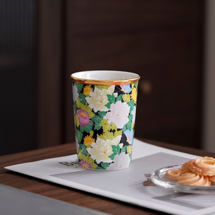 陶瓷可乐杯珐琅彩茶杯主人杯饮料杯办公室饮品杯大容量马克杯子