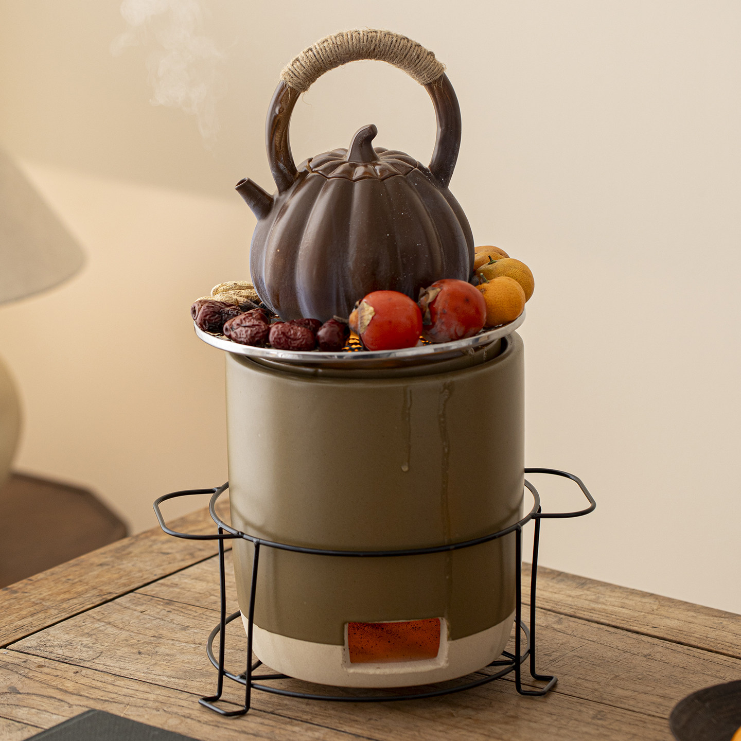 元禾厚望防爆裂煮茶炉中式围炉煮茶壶家用室内户外可干烧碳火炉